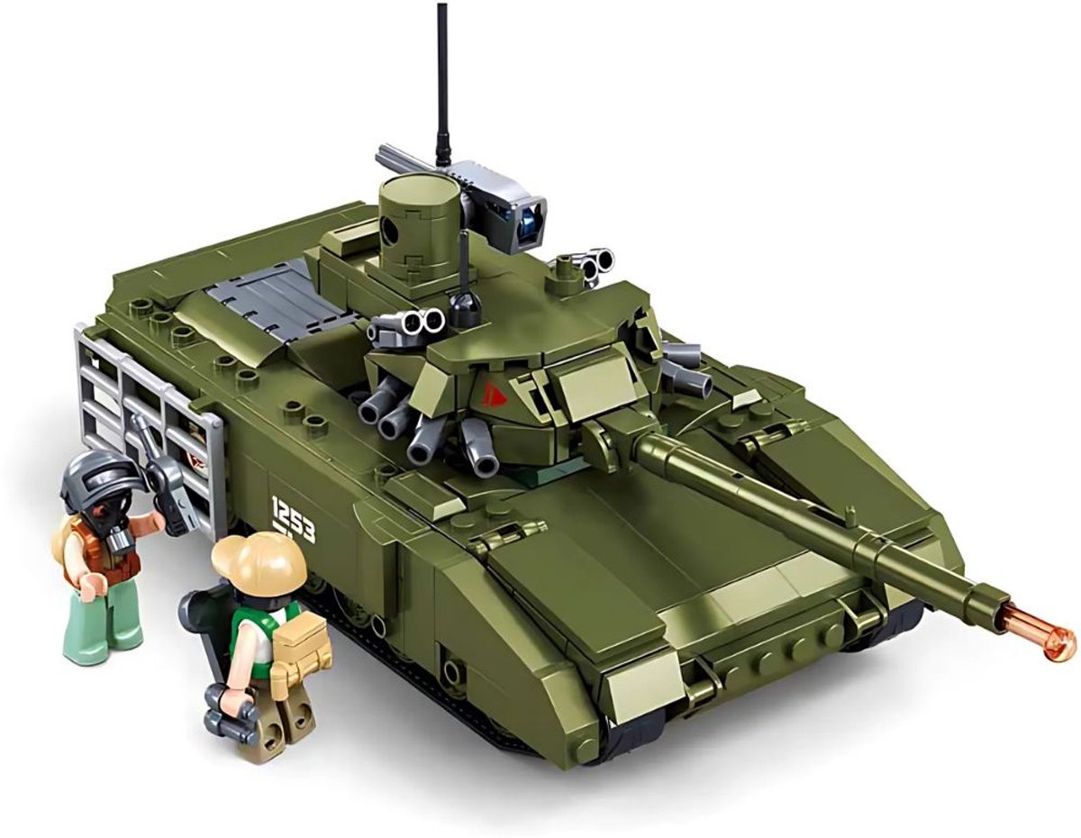   - WW2 Army T-14 Armata tank | City leger bouwpakketten met 2 minifigures soldaten | Classic creator modelbouw | Technisch ideas speelgoed voor kinderen & volwassenen | 319 bouwstenen